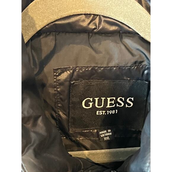 Guess Black Triangle Logo Puffy Jacket 111AN188 - Picture 3 of 5